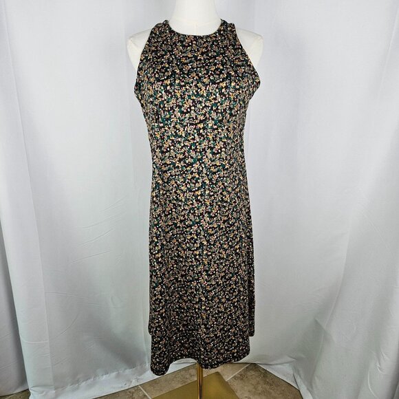 PrAna Jewel Lake Dress Sz Medium Floral Green Knit Athleisure - Picture 3 of 11